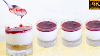 Easy No bake no gelatine Cheesecake in a jar recipe  Indian Kitchen recipes [upl. by Anaderol]