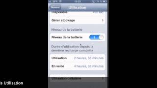 Comment afficher le pourcentage de batterie sous IOS 6 [upl. by Yrohcaz742]