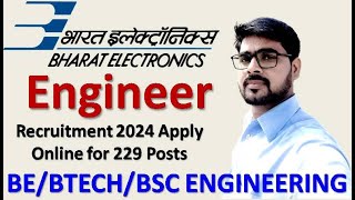 BEL Recruitment 2024  BEL Recruitment 2024 Form Fill Up  BEL Recruitment 2024 Apply Online [upl. by Alraep]