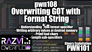 GOT overwrite with Format String  pwn108  PWN101  TryHackMe [upl. by Chiou972]