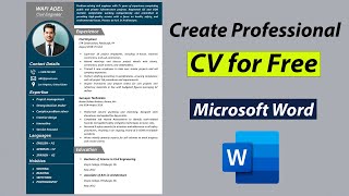 Create Best CV for Free in MS Word  Best CV Format 2023 for Job  CV Tutorial [upl. by Llennyl]