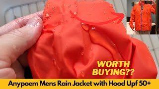 Worth It Anypoem Mens Rain Jacket with Hood Upf 50 Long Sleeve Men Jacket Windbreaker for Running [upl. by Eelarak]