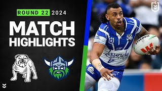 NRL 2024  Bulldogs v Raiders  Match Highlights [upl. by Adnawaj]