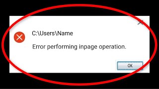 How To Fix Error Performing Inpage Operation Windows 1087 [upl. by Airitak]