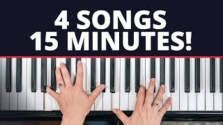 4 Easy Songs For Beginners Piano Tutorial [upl. by Eilrac]