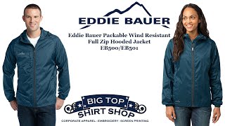 Eddie Bauer Packable Wind Resistant Full Zip Hooded Wind Jacket EB500EB501 [upl. by Mariandi]