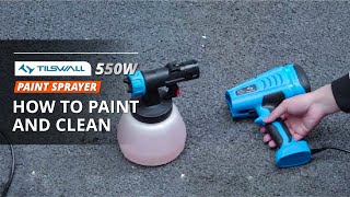 TILSWALL 550W Paint Sprayer User Guide How To Paint And Clean [upl. by Ebneter]