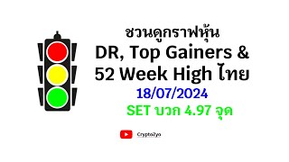 ชวนดูกราฟหุ้น DR Top Gainers amp 52 Week High ไทย 18072024 SET บวก 497 จุด [upl. by Anrim]