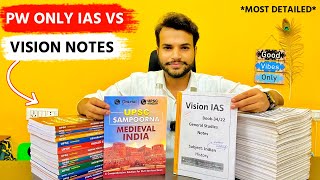 Vision IAS Notes VS PW Only IAS Notes 🔥 PW Sampoorna Books Review  Vision IAS Notes 2023 [upl. by Hgielime]