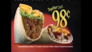 2002 Taco Bell Crunchy Taco amp Bean Burrito commercial [upl. by Acinot]