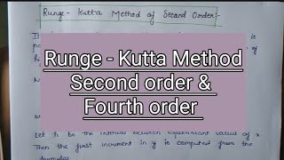 Runge Kutta Method Second amp Fourth order Working Rule amp Important questions [upl. by Kelley]