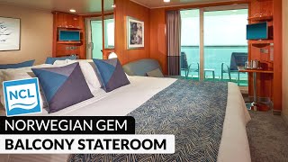 NCL Gem  Balcony Stateroom Tour amp Review 4K  Norwegian Cruise Lines [upl. by Esiom]