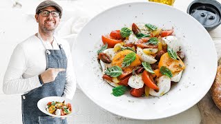 Authentic Italian Caprese Salad Recipe » Perfect For Hot Summer Days [upl. by Nahshun367]