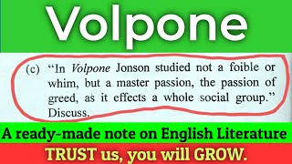 Greed in Volpone picture of contemporary society in Volpone Ben Jonson English literature notes [upl. by Pavkovic960]