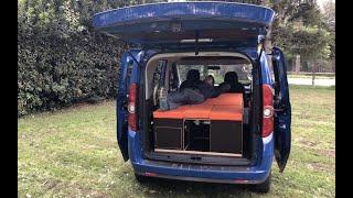 Costruzione letto su Fiat Doblò  Girovaga Box crea il tuo camper in 5 minuti [upl. by Lledrev997]