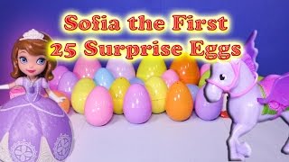 Opening Sofia the First toys and Surprise Eggs with the Assistant [upl. by Hildie]