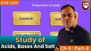 Chapter 3 Study of Acids Bases And Salt Part3  Board Exam  Manish Chouhan ICSE chemistry [upl. by Foskett171]