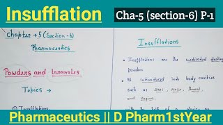 Insufflation  Definition  Advantages Disadvantage  cha5  Pharmaceutics  D Pharm1stYear [upl. by Zerlina]