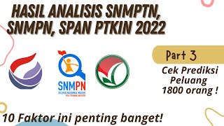 HASIL ANALISIS SNMPTN SNMPN SPAN PTKIN PART 3 CARI TAHU PELUANGMU [upl. by Cutler]