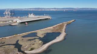 Newly opened India Basin Park Herons Head Wetlands and Shipyard aerial view 4K [upl. by Radie247]