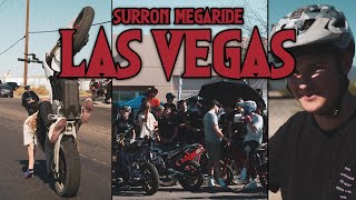 How To Wheelie An EBike FAST  Surron MEGARIDE In Las Vegas Pt 1 [upl. by Ecinev]