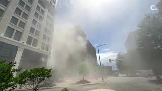 Bank explosion aftermath captured by witness in downtown Youngstown Ohio [upl. by Nosahc]