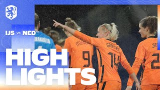 Highlights IJsland  OranjeLeeuwinnen 2192021 WKkwalificatie [upl. by Nelaf106]