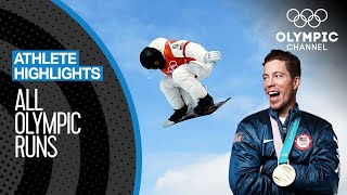 ALL Shaun White 🇺🇸 Olympic Snowboard runs  Athlete Highlights [upl. by Nocaed753]