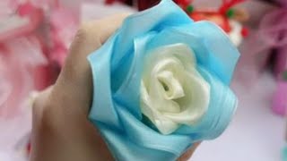 Satin Ribbon Flower  How to make Satin Ribbon Rose Flowers 🌺🌺 DIY HOME [upl. by Tallia393]