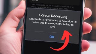 screen recording failed to save due to failed due to asset writer failing to save iPhone  iOS [upl. by Lyreb84]