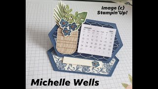 Easel Desk Calendar  Boho Indigo  Stampin Up  Stamping with Michelle W [upl. by Laden]