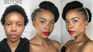 Natural Hair Updo  Wedding Hairstyle  Marley Hair  Eco Styling Gel [upl. by Zizaludba]