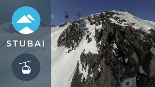 Eisgrat gondola 2 Stubai Glacier  Piste View [upl. by Nimad]