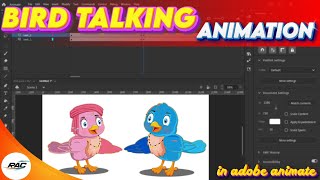 Bird Talking Animation  Adobe Animate CC  INDIA [upl. by Sanalda]