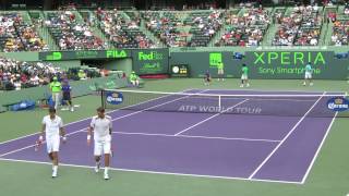 L PaesR Stepanek vs M MirnylD Nestor doubles final Miami  Sony Ericsson Open 2012 [upl. by Petracca]