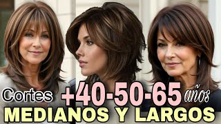 TRANSFORMA tu Imagen con Elegantes Estilos MEDIOS y LARGOS para MUJERES de 40 50 65 y más años [upl. by Anayd]