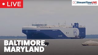 IN 4K Baltimore Shipping Channel  Baltimore MD USA  StreamTime LIVE [upl. by Carman]