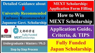 How to Fill out MEXT Scholarship Application Form  Fully Funded Japan Scholarship  English Guide [upl. by Loredana229]