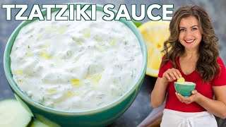 Easy Greek Tzatziki Sauce Cucumber Yogurt Dip shorts [upl. by Sawyer]