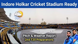 Indore Holkar Cricket Stadium Ready  Weather amp Pitch Report 2nd T20 Ind vs Afg Latest Update [upl. by Allemaj905]