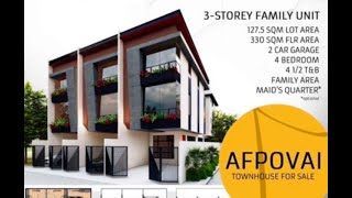 AFPOVAI Triplex Brand new Townhouse for Sale  4 Bedrooms 2 Car Garage 3 storey Modernly Designed [upl. by Tildy]