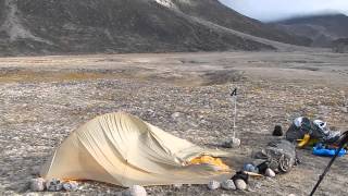 Akshayuk pass Baffin Island Windy day and my Fly Creek SL1 tent [upl. by Irish]