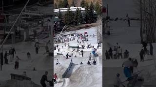 Can you find the snowboarder in this chaotic ski resort snowboarding [upl. by Leclair971]