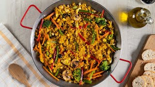 Paella vegetariana  Recetas kiwilimón [upl. by Squier471]