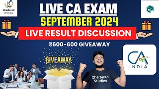 CA Exam September 2024 Result Discussionamp Giveaway [upl. by Siuqcram400]