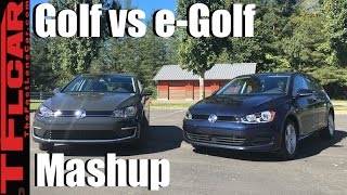 2017 VW Golf vs eGolf Mashup Review Which One is the Future [upl. by Illak983]