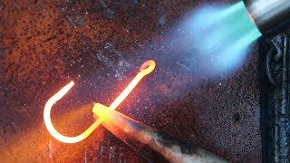 Catfishing with hand forged fish hooks Survival fish hook Challenge [upl. by Attenaej970]