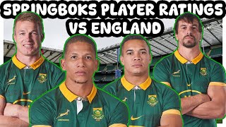 SPRINGBOKS player RATINGS vs England 2024 [upl. by Norrej]