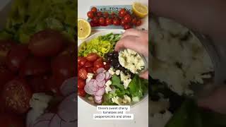 The ultimate Greek salad mediterraneanrecipe mediterraneanflavors greekfood salmonsalad [upl. by Suisyola]