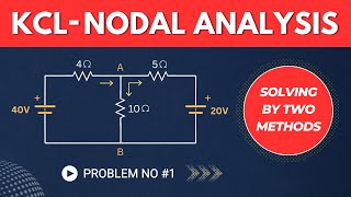 KIRCHHOFFS CURRENT LAW  NODAL ANALYSIS SOLVED PROBLEMS 1 IN ELECTRICAL ENGINEERING TIKLESACADEMY [upl. by Ydnic]